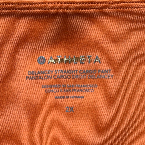 ✨ ATHLETA ✨ Orange DELANCEY Straight Cargo Pant Size 2X - Picture 16 of 16